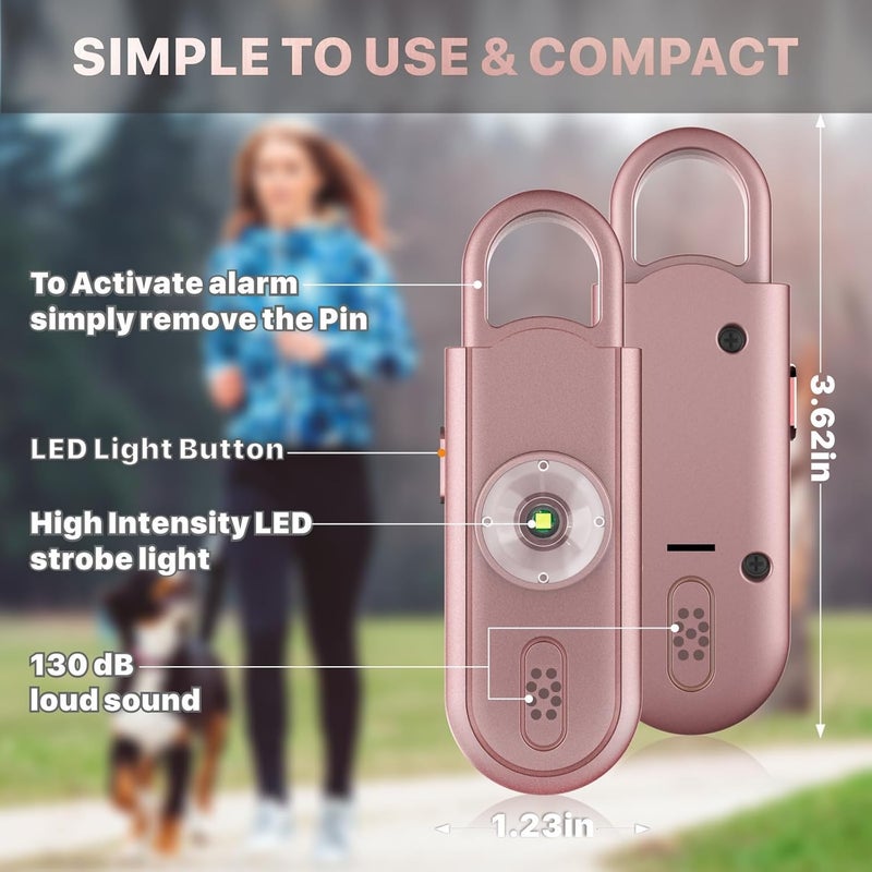 VIGOROAD Safe Sound Personal Alarm, 2 Pack 130 dB Loud Siren Song Emergency Security Alarm Keychain with Strobe LED Light, Personal Sound Safety Siren for Women, Men, Children, Elderly - Image 5